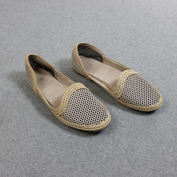 Eileen Fisher Shoes - Eileen Fisher Shoes Womens Size 8 Beige Mesh Espadrille Flats Slip On Coastal